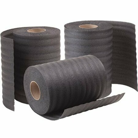 BSC PREFERRED 1/8'' x 24'' x 550' 3 Perforated Recycled Black Air Foam Rolls FB18S24P